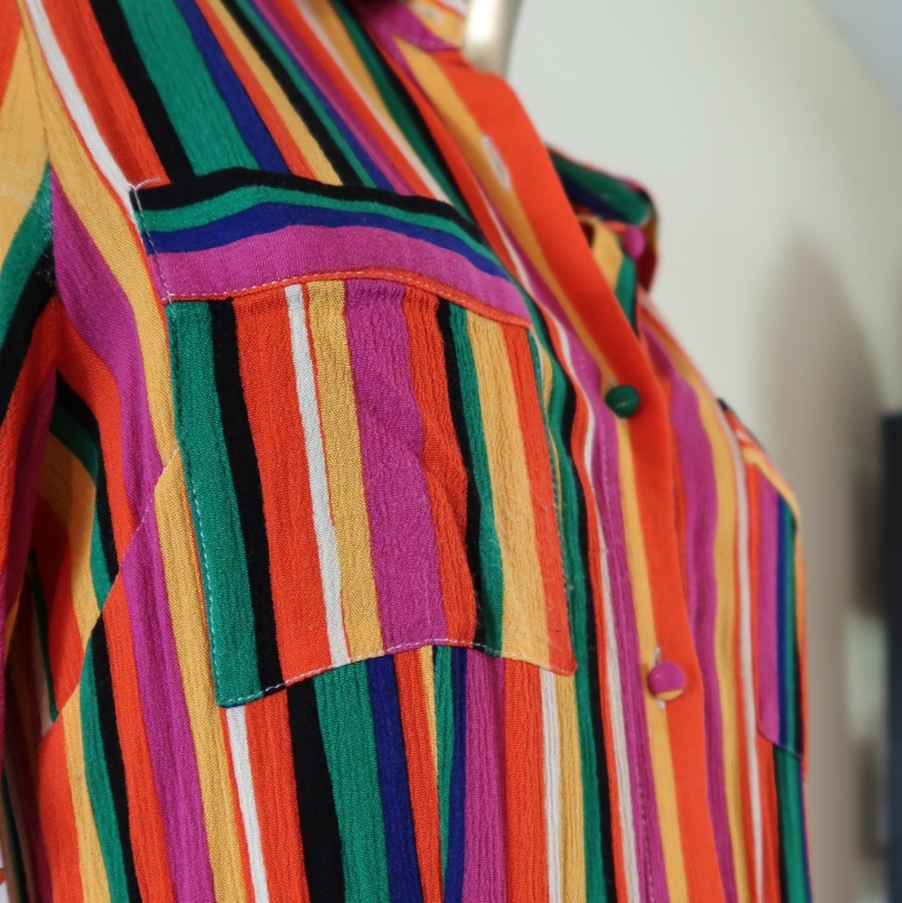 Button down colorful dress